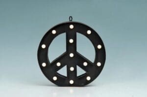MTL PEACE SIGN LED LIT 12 - UPC : 050262328817