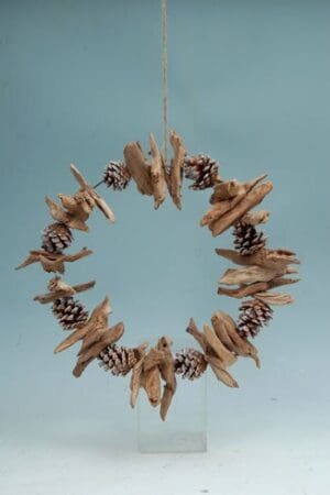 DRIFT WD PINE CONE WREATH 15-17D - UPC : 050262330933